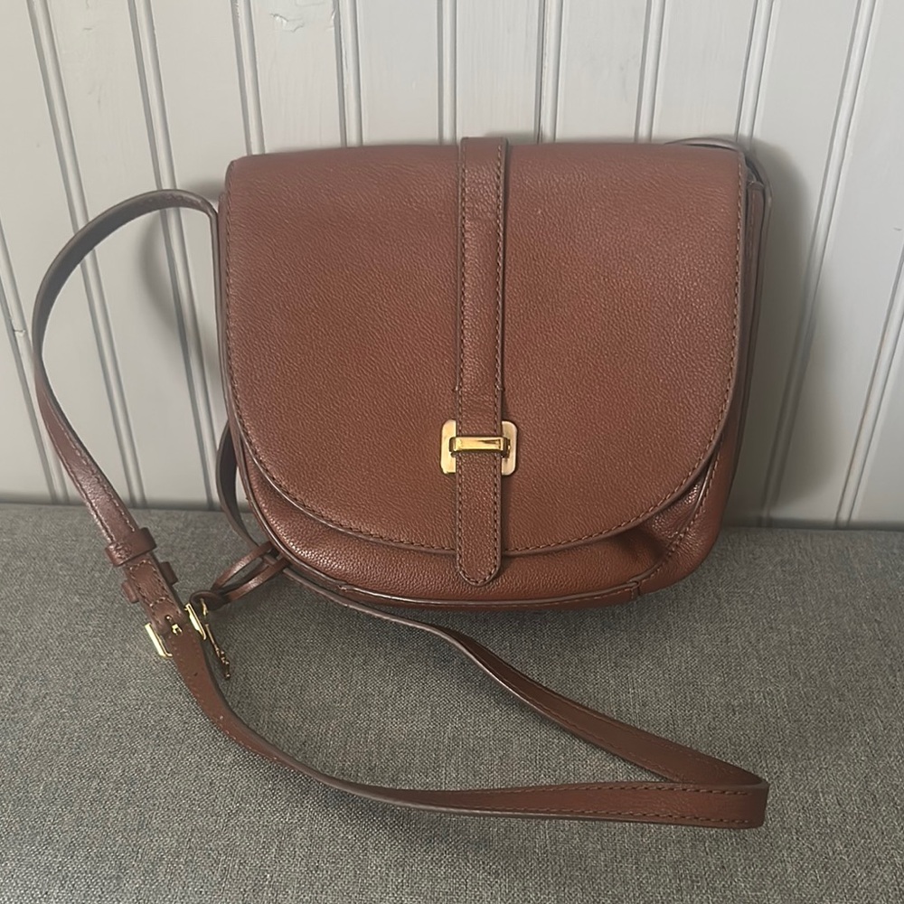Women Brown Leather Crossbody Bag- Fossil